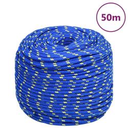 Corde de bateau Bleu 8 mm 50 m Polypropyl&egrave;ne