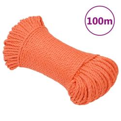 Corde de travail Orange 3 mm 100 m Polypropyl&egrave;ne