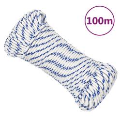 Corde de bateau Blanc 4 mm 100 m Polypropyl&egrave;ne
