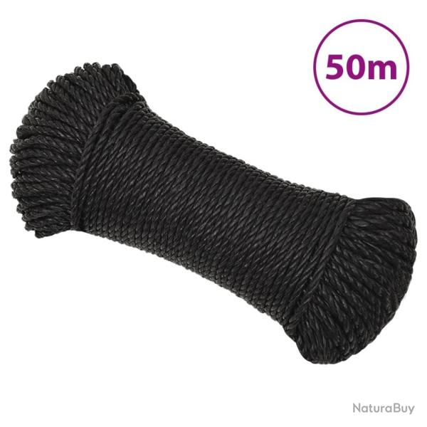 Corde de travail Noir 8 mm 50 m polypropyl�ne