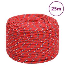 Corde de bateau Rouge 8 mm 25 m Polypropyl&egrave;ne