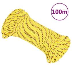 Corde de bateau Jaune 4 mm 100 m Polypropyl&egrave;ne