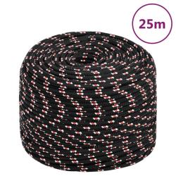 Corde de bateau Noir 8 mm 25 m Polypropyl&egrave;ne alsavelo