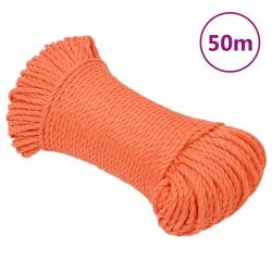 Corde de travail orange 3 mm 50 m polypropyl&egrave;ne