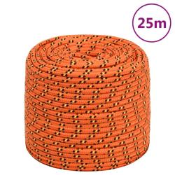 Corde de bateau Orange 8 mm 25 m Polypropyl&egrave;ne