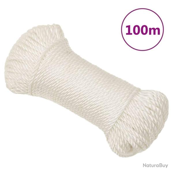 Corde de travail Blanc 6 mm 100 m polypropyl�ne