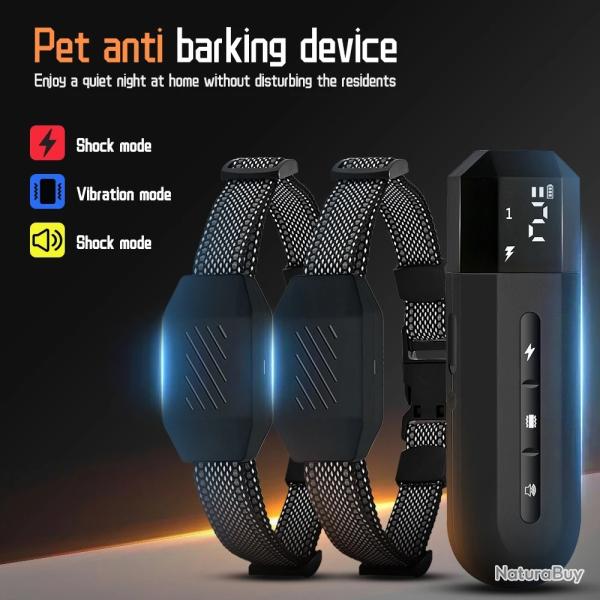 Collier d'Entranement pour 2 Grand Chien, Accessoire Antichoc,Rechargeable 3280M LIVRAISON GRATUITE