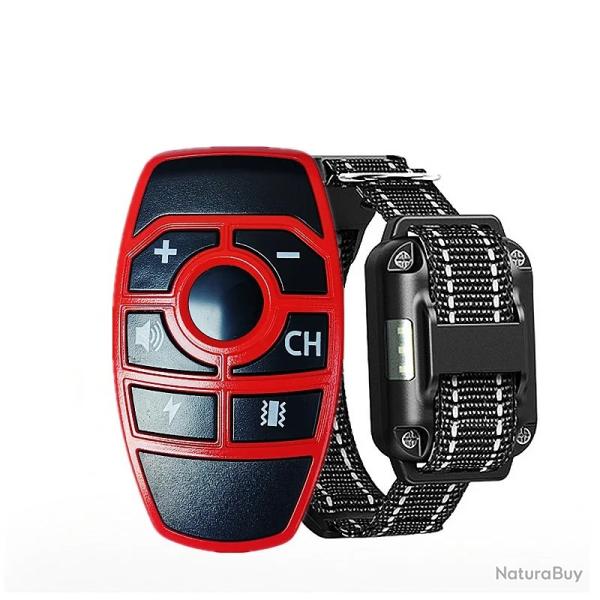 Collier �lectrique Rechargeable avec T�l�commande, avec �cran LCD -ROUGE- LIVRAISON GRATUITE
