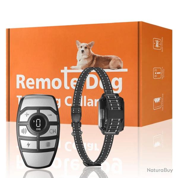 Collier �lectrique Rechargeable avec T�l�commande, avec �cran LCD -ARGENT- LIVRAISON GRATUITE