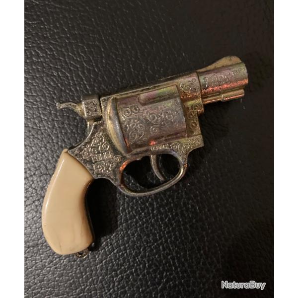 R�plique mini r�volver � amorce, genre breloque "POLICE FVM" MADE IN ITALY.