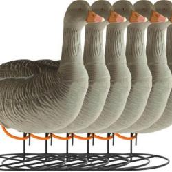 Forme d'oie cendr&eacute;e sur pattes floqu&eacute;e guetteuse x6