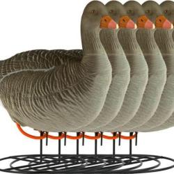 Forme d'oie cendr&eacute;e sur pattes floqu&eacute;e active x6
