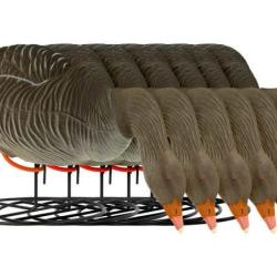 Forme d'oie cendr&eacute;e sur pattes floqu&eacute;e mangeuse x6