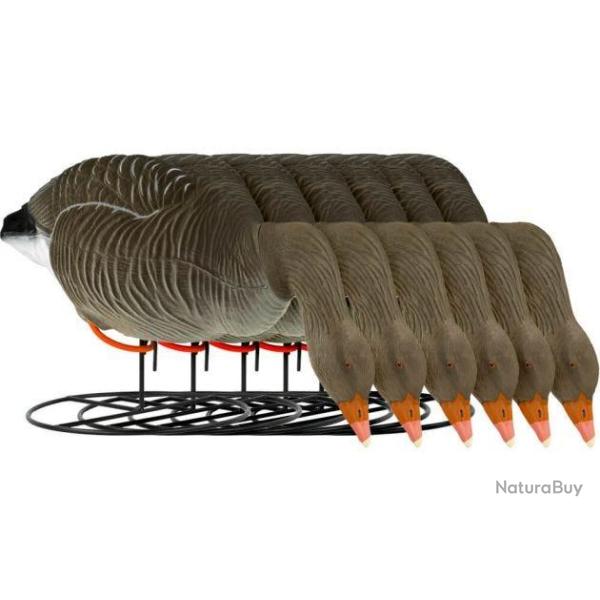 Forme d'oie cendr�e sur pattes floqu�e mangeuse x6