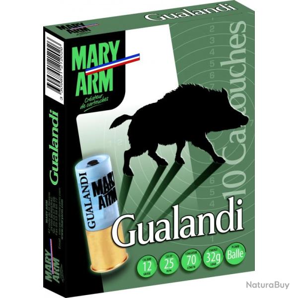 CARTOUCHE DE CHASSE MARY ARM BALLE GUALANDI 32g - CALIBRE 12