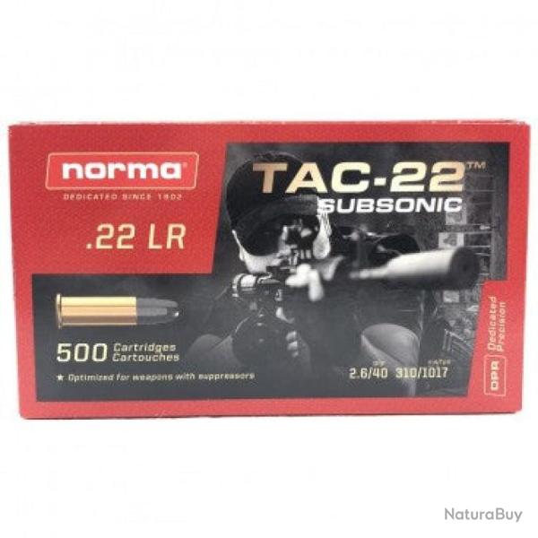 Balles Norma TAC-22 Subsoni Hollow Point - Cal.22 LR - Par 1 / 22LR