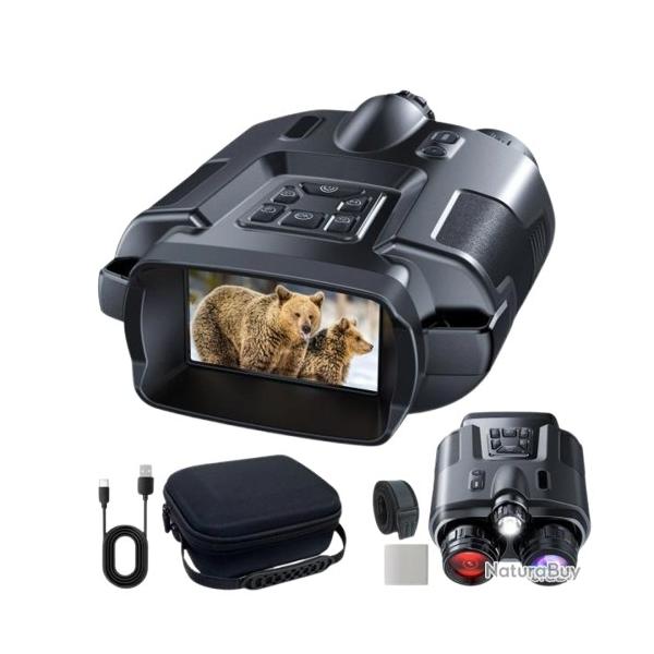 Jumelles Vision Nocturne 4K UHD 600m Zoom 8X Cam�ra Infrarouge Batterie 5000mAh