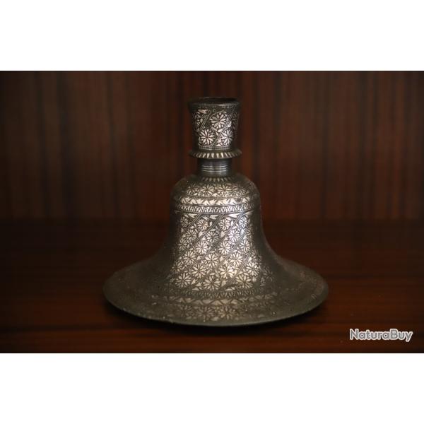 Large base de hookah (narguil�) en bidri - Inde, possiblement Deccan, 18�me-19�me si�cle