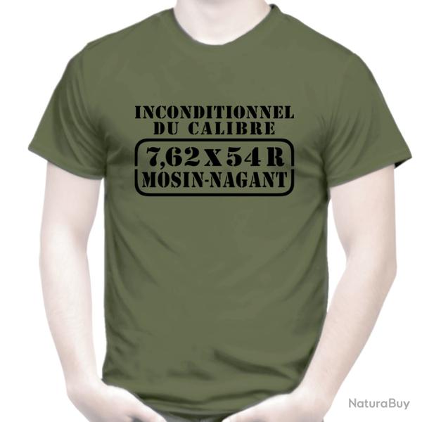 T-SHIRT INCONDITIONNEL DU CALIBRE 7,62X54R MOSIN NAGANT - Fusil 1891 Russie URSS Union Sovi�tique