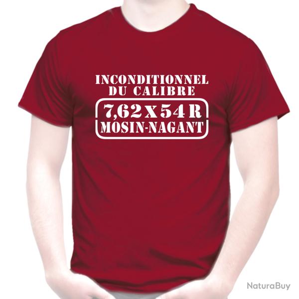 T-SHIRT INCONDITIONNEL DU CALIBRE 7,62X54R MOSIN NAGANT - Russie Fusil URSS 1891 Union Sovi�tique