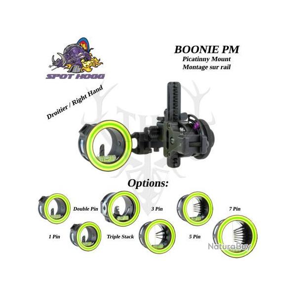 SPOT HOGG Boonie Viseur  crmaillre solide et prcis pour le Tir  l'Arc de Chasse ou Sportif et 3