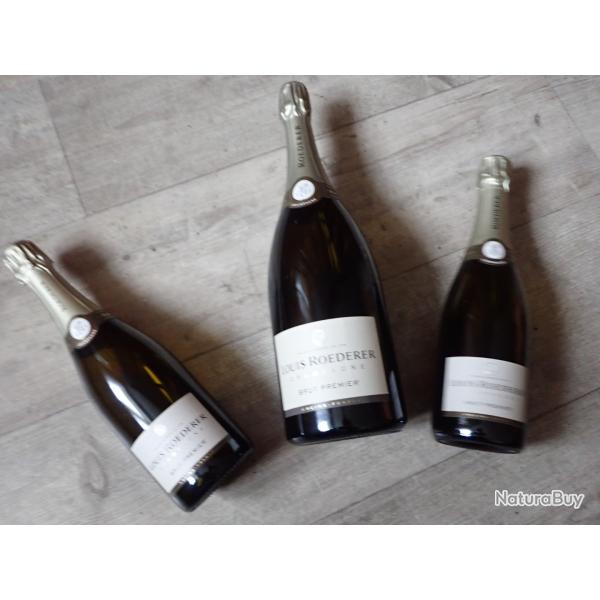 Publicit� ROEDERER Champagne : Lot de 3 bouteilles dont 1 magnum. Factice