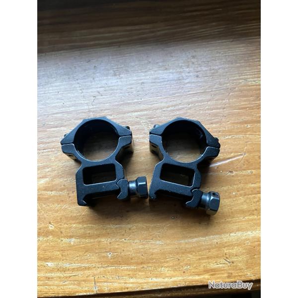 Colliers de montage UTG 21 mm Picatinny Weaver medium diam 25.4