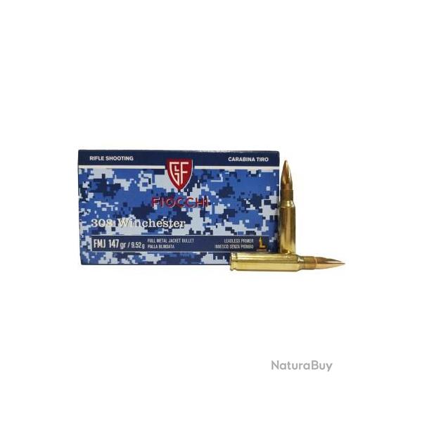 20 Munitions FIOCCHI Cal.308 Win FMJ 147 gr