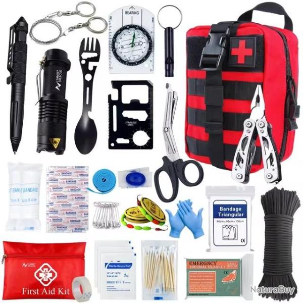 Catakit : kit d'urgence de premiers secours Croix-Rouge, sac de survie, trousse de premiers soins