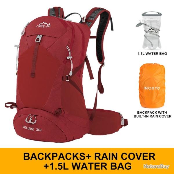 Sac d'alpinisme tanche 35l + GOURDE 1.5L -ROUGE-   LIVRAISON GRATUITE !!!
