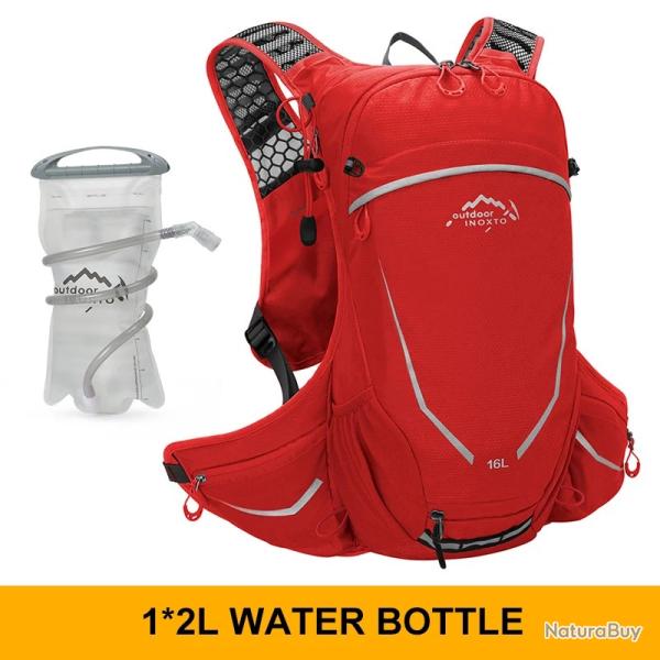 Sac � dos ultral�ger pour sports de plein air 16L + GOURDE 2L -ROUGE