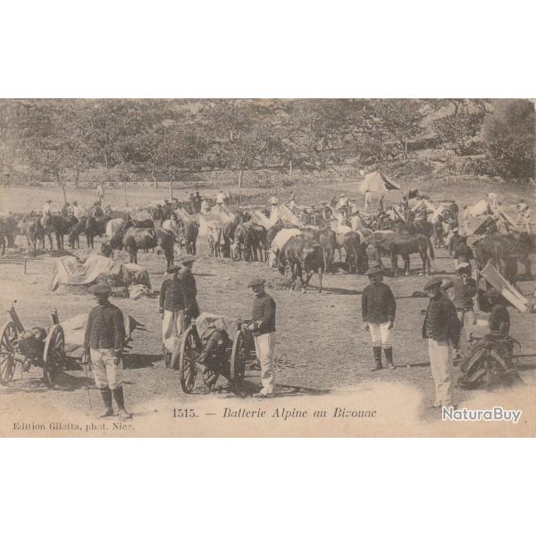 CPA - Batterie Alpine au Bivouac N�0200