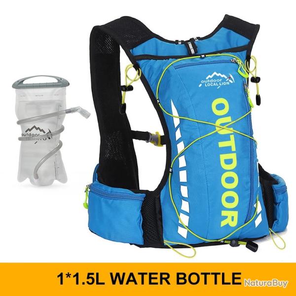 Sac  dos de cyclisme impermable 8 litres + GOURDE 1.5L -BLEU