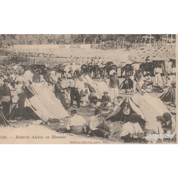 CPA - Batterie Alpine au bivouac N�0201