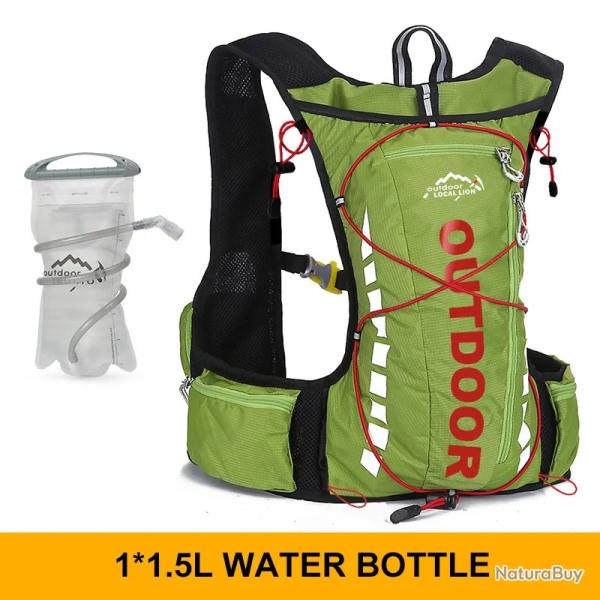 Sac  dos de cyclisme impermable 8 litres + GOURDE 1.5L VERT