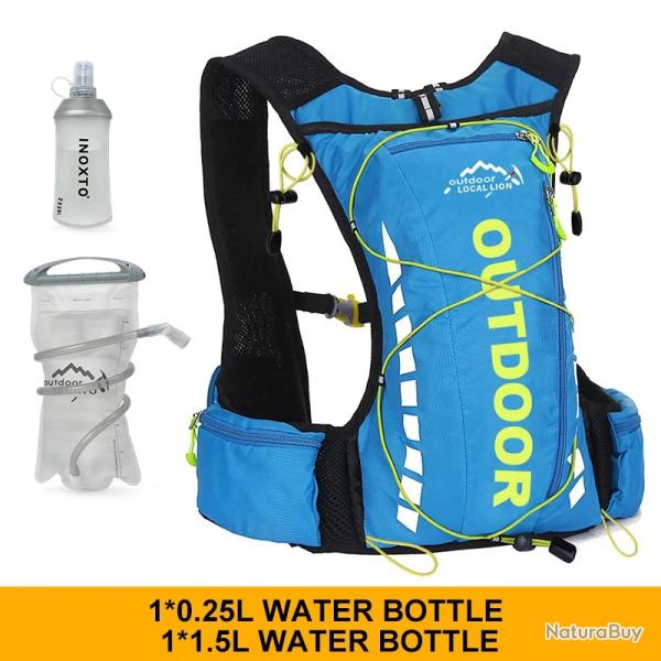 Sac  dos de cyclisme impermable 8 litres GOURDE 1.5L+ 250ML- BLEU