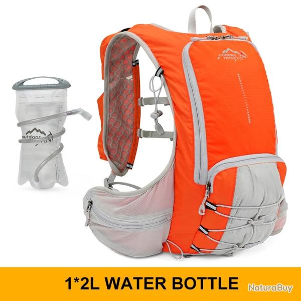 Sac  dos d'hydratation lger 15L GOURDE 2L -ORANGE