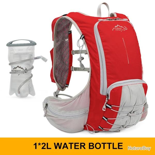Sac  dos d'hydratation lger 15L GOURDE 2L -ROUGE