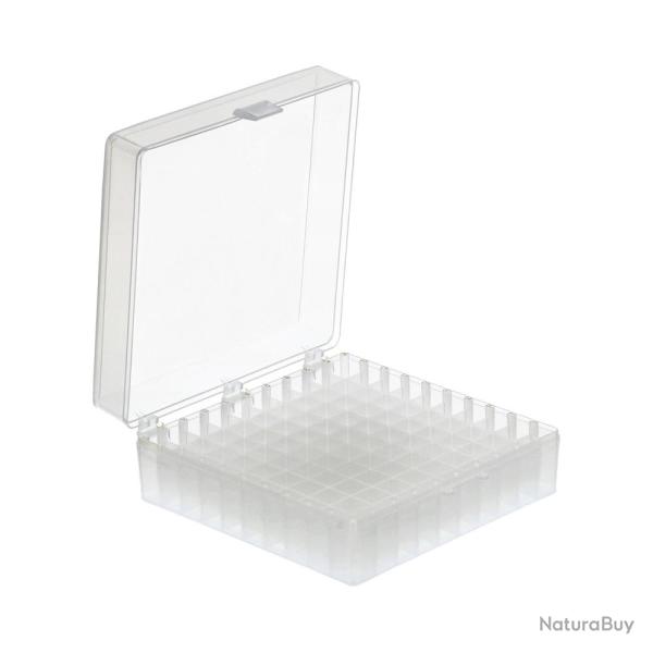 1 bote en polypropylne 100 places pour stocker des dosettes ou de la munition - transparent