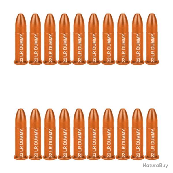 20 douilles "Dummy rounds" cal. 22 LR en aluminium - A-Zoom