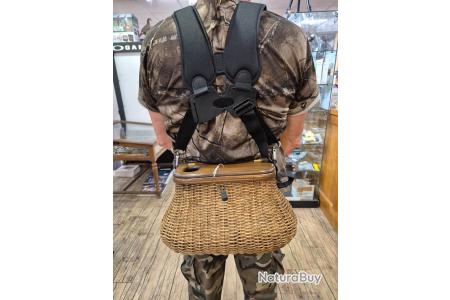 Créel De Pêche En Osier Vintage - Avec Sangles Et Pochette Cuir - Excellent état