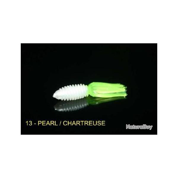 Leurre Big Bite Baits Slab Tube Pearl / Chartreuse