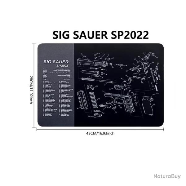 Tapis de d�montage et nettoyage Sig Sauer SP2022 43 x 28 cm