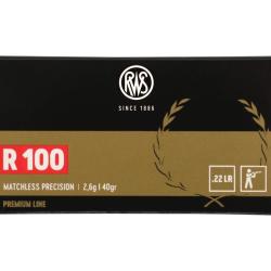 Cartouches RWS R100 Premium Line Calibre 22LR - Boite de 50 unit&eacute;s