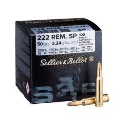 Cartouches Sellier & Bellot 222 Rem SP 50grs - Boite de 100 unit&eacute;s