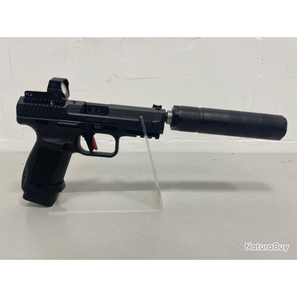 !! NEUF !! PISTOLET CANIK TP9 �LITE COMBAT CALIBRE 9x19 + POINT ROUGE + SILENCIEUX