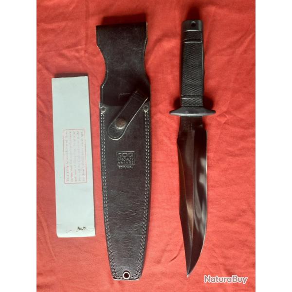 SOG TIGERSHARK MIDNITE LAME NOIRE SEIKI JAPAN VINTAGE 80 COLLECTION COMBAT SURVIE TACTIQUE NEUF !