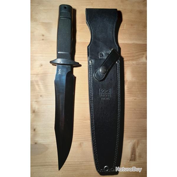 SOG TIGERSHARK MIDNITE LAME NOIRE SEIKI JAPAN VINTAGE 80 COLLECTION COMBAT SURVIE TACTIQUE NEUF !