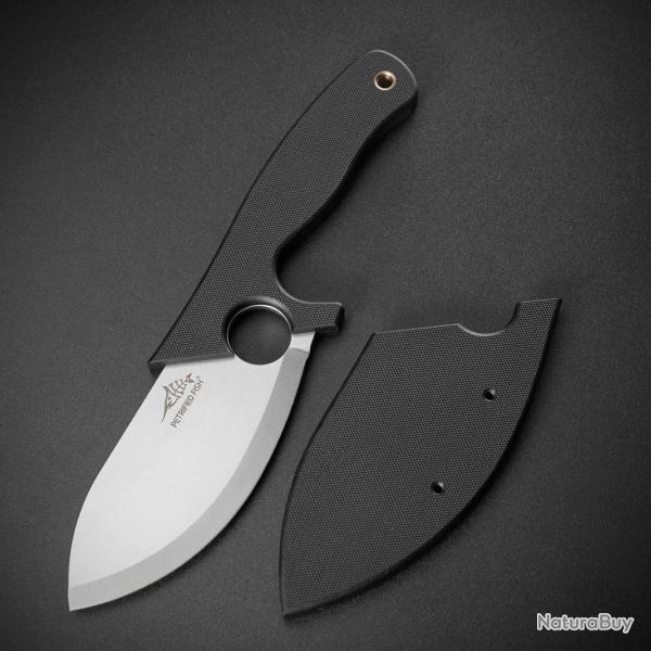 Couteau Petrified Fish PFH01DW Eel Lame Drop Point 9Cr18MoV Stonewash Manche & Etui G10 PFKH01DW