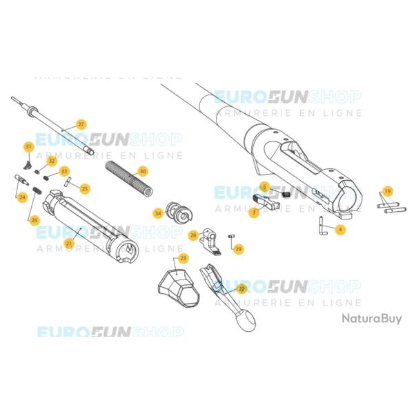 ARRETOIR CULASSE CARABINE BROWNING A-BOLT 3 NEUF